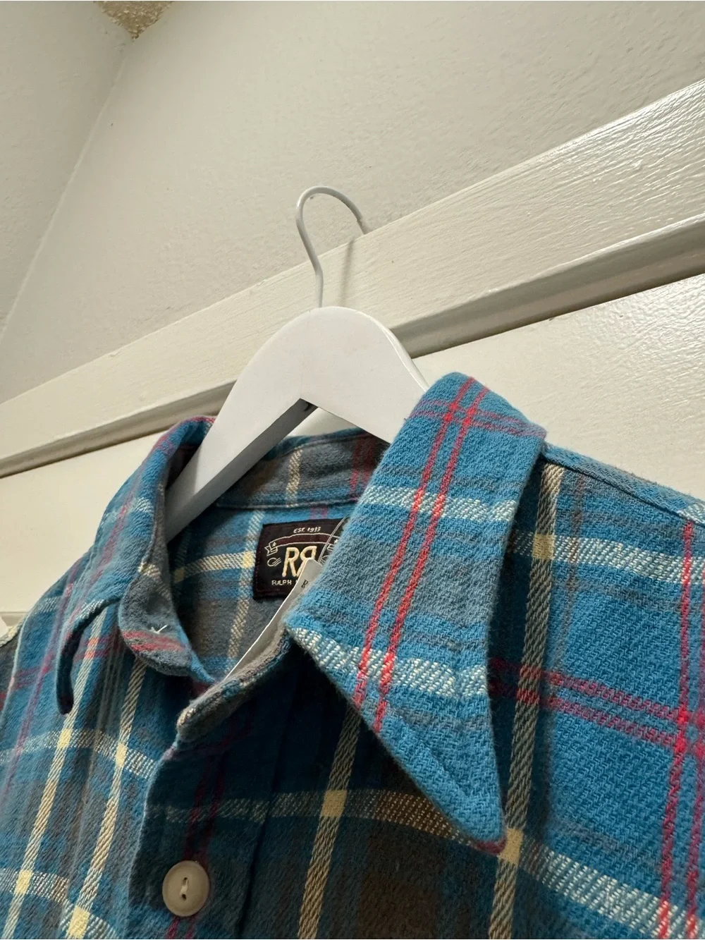 Vintage Ralph Lauren Double RL RRL Blue Flannel Shirt - Picture 8 of 12